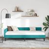 vidaXL Eckbettgestell mit Kopfteil Türkis 90 cm x 190 cm Samt 42016152 Bild 3