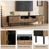Merax TV-Schrank 180x40x45 cm mit Schubladen & Türen, Modernes Lowboard aus Spanplatte, Fernsehtisch für Wohnzimmer, bis 75kg belastbar, Schwarz-Holzoptik Bild 5