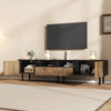 Merax TV-Schrank 180x40x45 cm mit Schubladen & Türen, Modernes Lowboard aus Spanplatte, Fernsehtisch für Wohnzimmer, bis 75kg belastbar, Schwarz-Holzoptik Bild 2