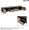 Merax TV-Schrank 180x40x45 cm mit Schubladen & Türen, Modernes Lowboard aus Spanplatte, Fernsehtisch für Wohnzimmer, bis 75kg belastbar, Schwarz-Holzoptik Bild 4
