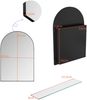 Spiegelschrank mit Metallrahmen in Schwarz, 91 x 61 x 12 cm – Badezimmerschrank mit Spiegel, 2 Glasböden, Wandmontage oder Einbau Bild 4