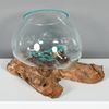 LebensWohnArt Dekoobjekt Deko-Glas DROP-2 ca. 20cm Teak Natural Handarbeit, mundgeblasen Bild 2