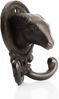 BigDean 2 Stück Garderobenhaken Schaf aus robusten Gusseisen anthrazit (BxH) 8,5x10cm - Haken als Deko und Garderobe geeignet- Tierkopf Kleiderhaken massiv –Wandhaken vintage für Innen & Außen Bild 5
