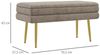 HOMCOM Sitzbank mit Samtoptik (Bettbank mit Stahlbeine, 1-St, Polsterbank mit Stauraum), für Wohnzimmer, Schlafzimmer, Beige, 79,5 x 37,5 x 43 cm Bild 3