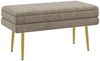 HOMCOM Sitzbank mit Samtoptik (Bettbank mit Stahlbeine, 1-St, Polsterbank mit Stauraum), für Wohnzimmer, Schlafzimmer, Beige, 79,5 x 37,5 x 43 cm Bild 2