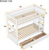 Etagenbett 90×200 cm mit Rausfallschutz, 2 Schubladen und Umbaufunktion zu 2 Betten, Weiß, ohne Matratze Bild 5