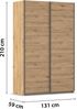rauch Kleiderschrank, Schwebetürenschrank KRONACH, 2-türig, Eiche Artisan, 131 x 210 x 59 cm Bild 4