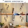 ZMH Pendelleuchte 3-flammig rund Pendelleuchte schwarz LED E27 Metall Retro Bild 4