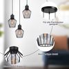 ZMH Pendelleuchte 3-flammig rund Pendelleuchte schwarz LED E27 Metall Retro Bild 2