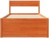 vidaXL Massivholzbett ohne Matratze Wachsbraun 90x190 cm Kiefernholz 846806 Bild 4