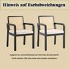 Esszimmerstuhl, Samt mit Rattan-Rückenlehne & Gummibaumholz, 56x57x83 cm, Schwarz Bild 5