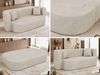 Sofa 3-Sitzer OVELA, Schlafsofa, Modernes Sofa, Zierkissen, Gästesofa mit Schlaffunktion - Creme Cord Bild 2