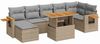 vidaXL 8-tlg. Garten-Sofagarnitur mit Kissen Beige Poly Rattan Akazie 3327629 Bild 2