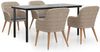 vidaXL 5-tlg. Garten-Essgruppe mit Kissen Braun 3156722 Bild 2