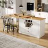 Ausziehbarer Bartisch, 360° Drehfunktion und Stauraum, Längenverstellbar von 120–180 cm, Wohnzimmer, Esszimmer, Homeoffice, Design-Stehtisch, Weiß, 120–180 x 39 x (nicht angegeben) Bild 3