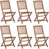 vidaXL Klappbare Gartenstühle 6 Stk. mit Kissen Massivholz Akazie 3075015 Bild 2