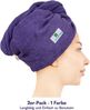Hammetex Haartuch Damen 2er Set – Haarhandtuch aus 100% Baumwolle – Oeko-TEX Zertifiziert – Weich, Saugstark – Haarturban mit Knopf, Hellblau Bild 2
