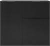 FMD Möbel, 'DARK 1' Kommode m. 1 Schrank u. 2 Türen, melaminharzbeschichtete Spanplatte, Schwarz (89,1 x 81,3 x 31,5 cm) Bild 2