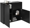 FMD Möbel, 'DARK 1' Kommode m. 1 Schrank u. 2 Türen, melaminharzbeschichtete Spanplatte, Schwarz (89,1 x 81,3 x 31,5 cm) Bild 4