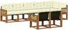 vidaXL Outdoor-Sofagarnitur mit Kissen 8 pcs Natur und Creme 3382034 Bild 2