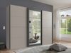 Schwebetürenschrank Kleiderschrank 3-türig mit Spiegel Zubehör in Sand Grau, modern, 270cm x 65cm x 208cm (BxTxH) Bild 2