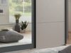 Schwebetürenschrank Kleiderschrank 3-türig mit Spiegel Zubehör in Sand Grau, modern, 270cm x 65cm x 208cm (BxTxH) Bild 4