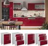Küchenunterschrank R-Line Rot Hochglanz 60 cm mit Schubladen, AP Anthrazit Vicco Bild 2