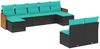 vidaXL 9-teiliges Gartensofa-Set mit Kissen, schwarzes Polyrattan 3228052 Bild 2