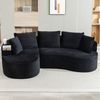Odikalo Ecksofa Sofa Couch mit Schlaffunktion, L Form Cord, mit Becherhalter & Stautasche. Hochdichter Schaumstoff für angenehmen Sitzkomfort. Inkl. Kissen – komprimiert, sofort einsatzbereit. Für jeden Wohnbereich. Bild 2