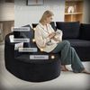 Odikalo Ecksofa Sofa Couch mit Schlaffunktion, L Form Cord, mit Becherhalter & Stautasche. Hochdichter Schaumstoff für angenehmen Sitzkomfort. Inkl. Kissen – komprimiert, sofort einsatzbereit. Für jeden Wohnbereich. Bild 3