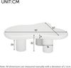 Couchtisch 97x67x32 cm, Wolkenform, lackiertes MDF, weiß – kreatives, leichtes Design Bild 3