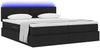 vidaXL Bett mit LED-Lichtleisten Schwarz 200 x 200 cm Stoff 3371557 Bild 3