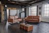 KAWOLA Sofa VILNIUS 3-Sitzer Lederfaserstoff cognac 85 x 99 x 206 cm Bild 4