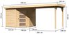 Karibu Woodfeeling Gartenhaus Schwandorf mit Anbaudach Gartenhaus aus Holz Holzhaus mit 19 mm Wandstärke inklusive Schleppdach Blockbohlenhaus mit Montagematerial Bild 2