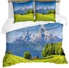 Abakuhaus Bettwäsche Milbensicher Allergiker geeignet mit Kissenbezügen, Microfaser, Berg Alpen mit Wiese Flora Bild 2
