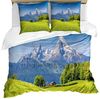 Abakuhaus Bettwäsche Milbensicher Allergiker geeignet mit Kissenbezügen, Microfaser, Berg Alpen mit Wiese Flora Bild 3