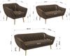 Wohnzimmerset PIRS 1-2-3, Skandinavisches Komplettset, Wellenfederung, Buche Füße, Sitzgruppe, Möbelset - Braun Velvet Bild 5