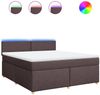 vidaXL Boxspringbett mit Matratze Dunkelbraun 180x200 cm Stoff 3289055 Bild 2