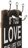 vidaXL Wandgarderobe mit 6 Haken 120 x 40 cm "LOVE LIVE" 245853 Bild 3