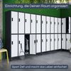 Umkleideschrank Spind BARTEK - 10 Abteile, Etikettenhalter Lüftungsschlitze | Umkleidespind Schließfachschrank Garderobenspind, 172x136x45cm Anthrazit-Weiß Bild 3