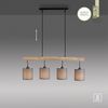 JUST LIGHT 15783-29 GREEN TRIBU Pendelleuchte taupe Stoffschirm 4-flammig Bild 2