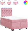 vidaXL Boxspringbett mit Matratze Rosa 120x200 cm Samt 3293199 Bild 2