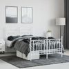 vidaXL Bettgestell mit Kopf- und Fußteil Metall Weiß 135x190 cm 353603 Bild 4