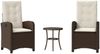 vidaXL 3-tlg. Bistro-Set mit Kissen Braun Poly Rattan 365178 Bild 2