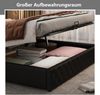 Polsterbett 180 x 200 cm Funktionsbett mit Lattenrost und Stauraum, LED-Beleuchtung in verschiedenen Farben, schwarz, PU Bild 4