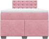 vidaXL Boxspringbett mit Matratze, Samt rosa, 120x200 cm Bild 4