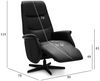Relaxsessel Atella Leder Schwarz - Drehsessel mit Liegefunktion & Fußstütze Bild 2