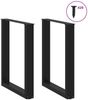 vidaXL Esstischbeine U-Form 2 Stk. Schwarz 70x(72-73) cm Stahl 4013184 Bild 3