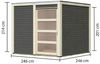 Karibu Gartenhaus 19mm Qubic 1 Gartenhaus 246x246 cm terragrau Bild 2