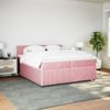 vidaXL Boxspringbett mit Matratze Rosa 200x200 cm Samt 3290129 Bild 4